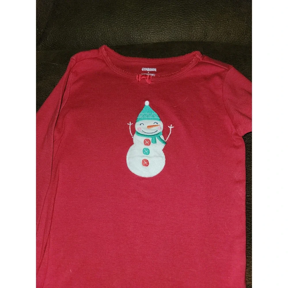 Gymboree Christmas holiday snowman pajamas‎ gymmies size 7